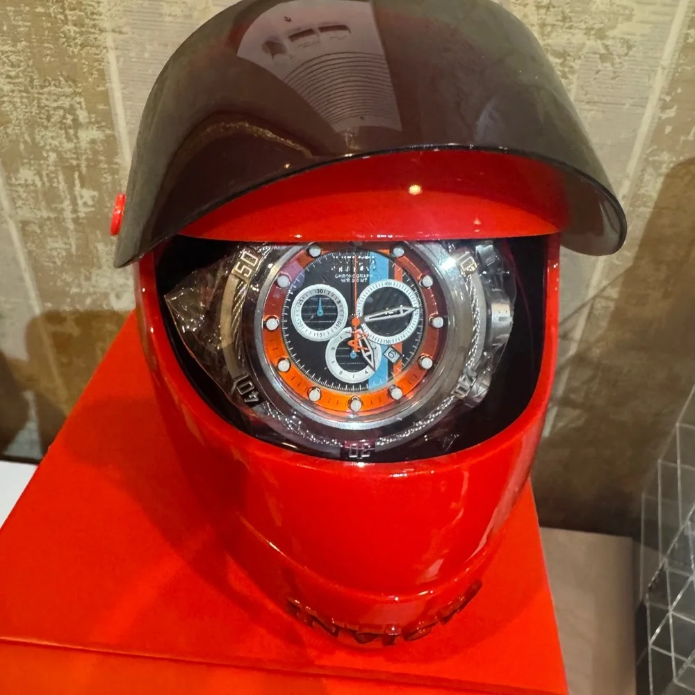 Invicta Bolt Zeus Reserve Racing Team Men's Silver and Orange Watch NEW TAGS HTF